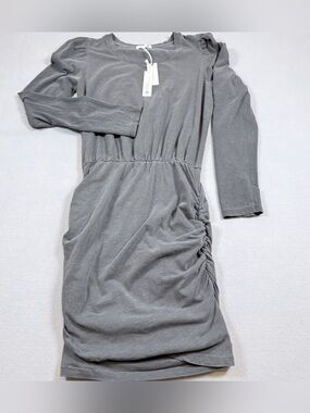 Anthropologie Sundry Ruched Jersey Dress NWT Carbon Gray M